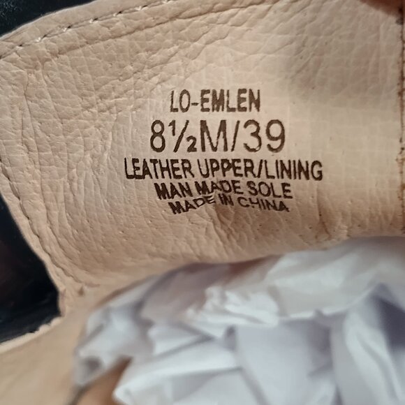 Louise et Cie Emlen Black Leather Square Toe Tortoise Chain Loafers Women US 8.5 - Picture 13 of 13